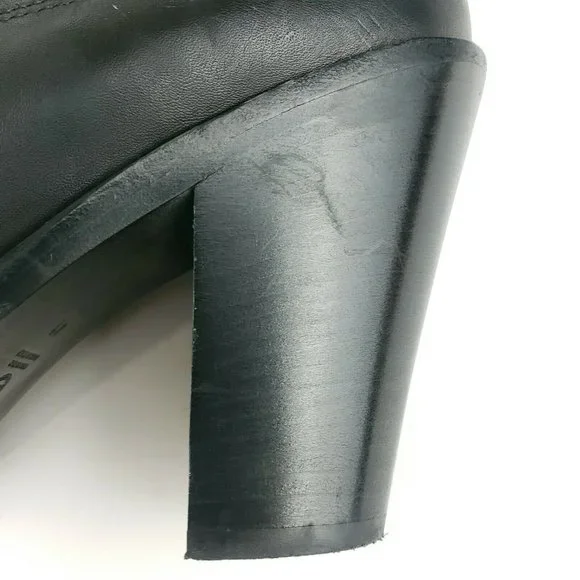 ACNE STUDIOS Star Black Leather Chelsea Ankle Heel Bootie Boots Size 41 - Picture 9 of 12